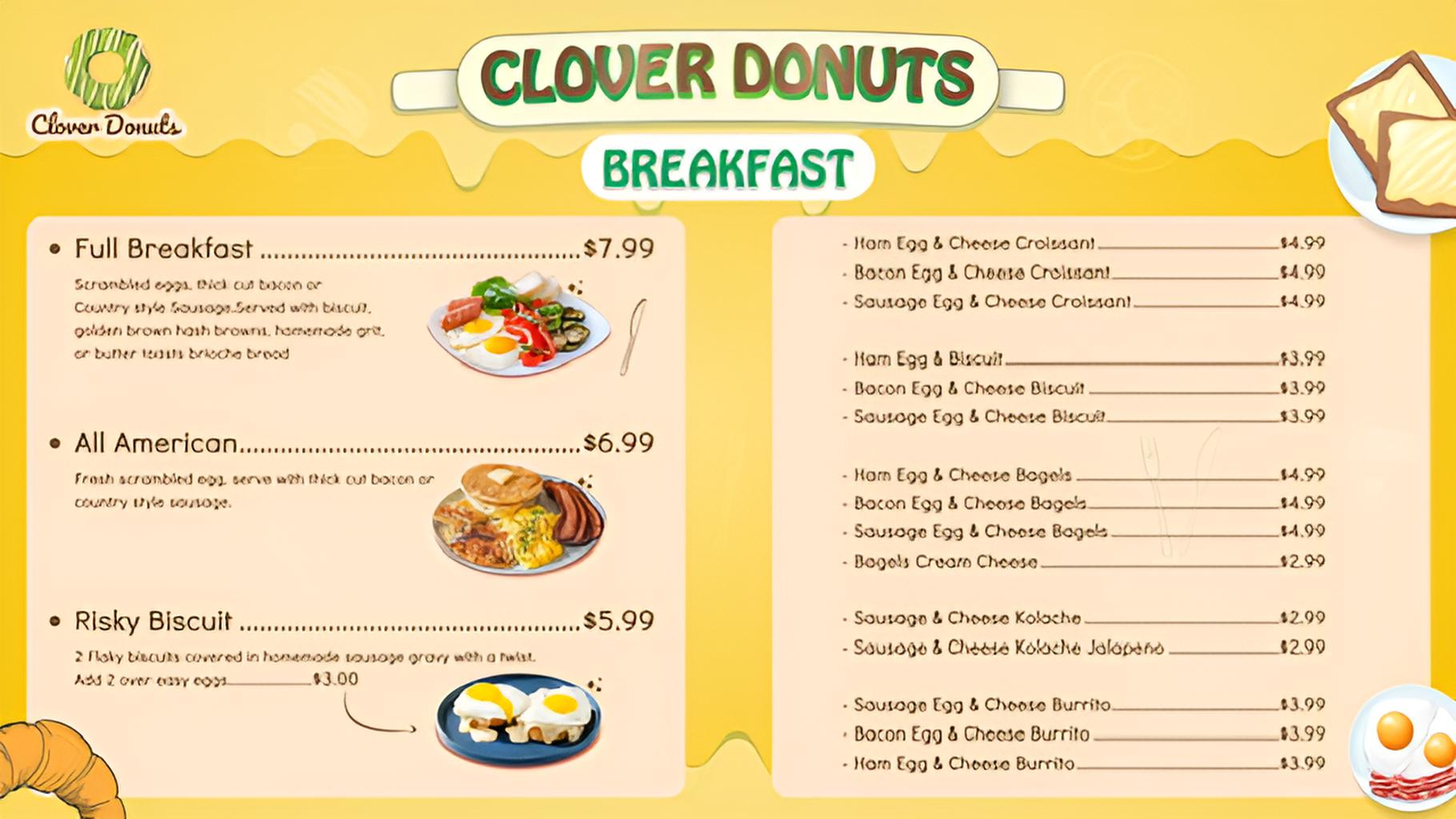 Green donut menu